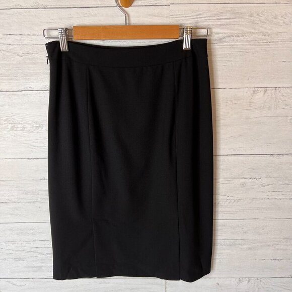 Lafayette 148 New York Skirt Womens Size 4 Black Wool Blend Double Vent Pencil - Picture 9 of 16
